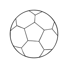 Fototapeta premium Soccer ball icon outline representing sports and recreation, black and white design
