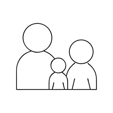 recommend clip art: Family icon outline representing togetherness and relationships, black and white design