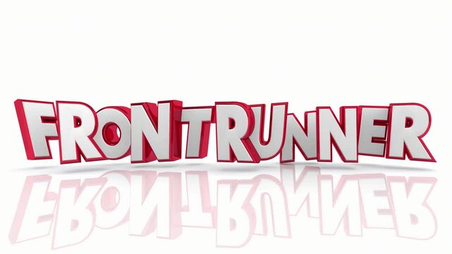 Frontrunner Word Red Letters Top Position Favorite Candidate Winner 3d Animation