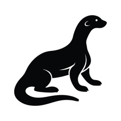 Cute Otter Vector Art – Minimalist White Background Illustration