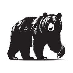Moon Bear Mystique: A Powerful Collection of Asiatic Black Bear Vector Silhouettes Highlighting the Strength, Grace, and Iconic Crescent Mark of This Enigmatic Forest Dweller