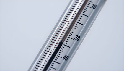 close up of a thermometer on a white background