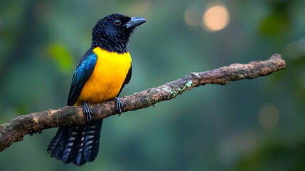 Fototapeta premium Vibrant bird perched on branch