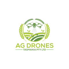 Innovative Agriculture Drone Logo symbolizing smart farming, technology, and precision—perfect for agri-tech companies, drone services, or modern sustainable farming businesses.