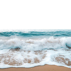 Fototapeta premium wave on the beach isolated on transparent white background, clipping path