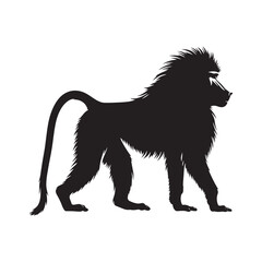 Lords of the Cliffs: A Dynamic Collection of Baboon Vector Silhouettes Showcasing the Power, Social Bonds, and Rugged Beauty of These Intelligent African Primates in Motion