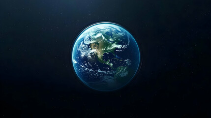 Pixelated Earth In Dark Space
