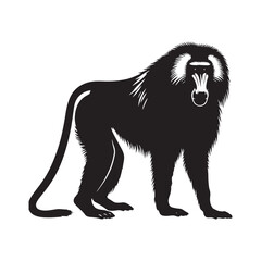 Fototapeta premium Lords of the Cliffs: A Dynamic Collection of Baboon Vector Silhouettes Showcasing the Power, Social Bonds, and Rugged Beauty of These Intelligent African Primates in Motion