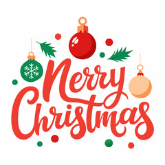 Merry Christmas typography and vector design illustration