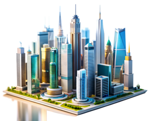 Stunning 3D Model of a Vibrant Cityscape