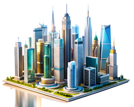 Stunning 3D Model of a Vibrant Cityscape