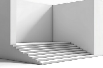 Fototapeta premium Interior corner staircase design illustration.