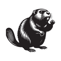 Architects of the Wild: A Remarkable Collection of Beaver Vector Silhouettes Showcasing the Industrious Spirit, Unique Form, and Nature-Building Instincts of This Iconic Woodland Engineer