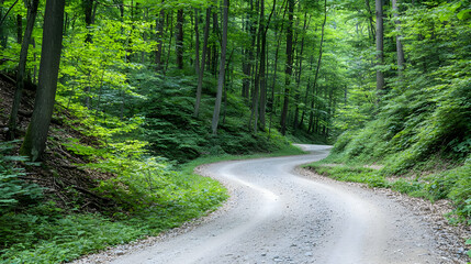 Obraz premium Scenic Winding Forest Path