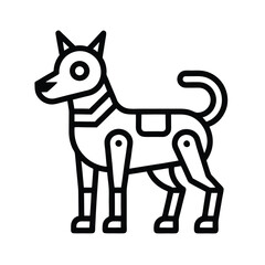 Line Art of AI Pet Robot on White Background