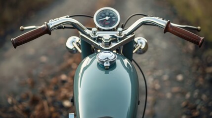Vintage 1960s Motorcycle with Modern Digital Dashboard for Classic Enthusiasts and Collectors