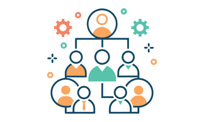 Teamwork and management line icons collection. Vector illustration eps10