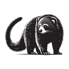 Whiskers of the Canopy: A Captivating Collection of Binturong Vector Silhouettes Showcasing the Mysterious Charm, Arboreal Grace, and Unique Form of the Elusive Bearcat