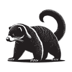 Whiskers of the Canopy: A Captivating Collection of Binturong Vector Silhouettes Showcasing the Mysterious Charm, Arboreal Grace, and Unique Form of the Elusive Bearcat