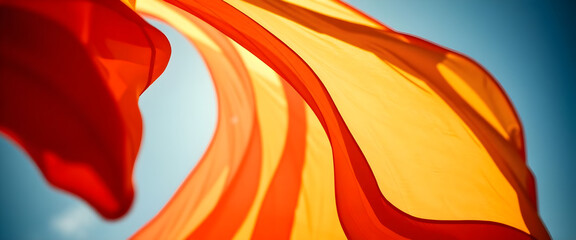 close up of a red and yellow umbrella