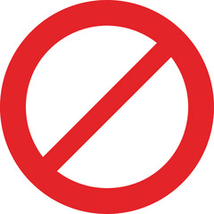 Red Prohibition Sign On White Background Circle With Diagonal Line Indicates Restrictions No Entry Or Forbidden Area