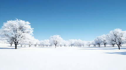 Obraz premium Snowy Trees In Winter Landscape