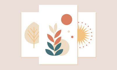 Modern Abstract Botanical Vector Set: Minimalist Plant Art