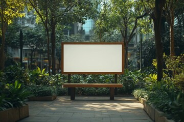display blank clean screen or signboard mockup for offers or advertisement in public area - Generative AI