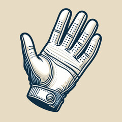 Detailed illustration of a golf glove emphasizing grip and comfort in a clean design