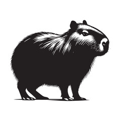 Gentle Giants of the Wetlands: A Charming Collection of Capybara Vector Silhouettes Celebrating the Calm Nature, Social Spirit, and Unique Shape of the World's Largest Rodent