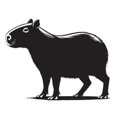 Obraz premium Gentle Giants of the Wetlands: A Charming Collection of Capybara Vector Silhouettes Celebrating the Calm Nature, Social Spirit, and Unique Shape of the World's Largest Rodent