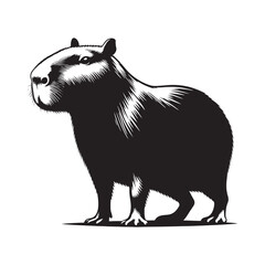 Gentle Giants of the Wetlands: A Charming Collection of Capybara Vector Silhouettes Celebrating the Calm Nature, Social Spirit, and Unique Shape of the World's Largest Rodent