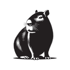 Gentle Giants of the Wetlands: A Charming Collection of Capybara Vector Silhouettes Celebrating the Calm Nature, Social Spirit, and Unique Shape of the World's Largest Rodent