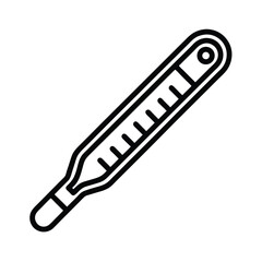 Line Art of Digital Body Thermometer Strip on White
