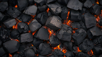 Closeup View Of Burning Charcoal