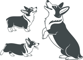 Happy corgi vector art 