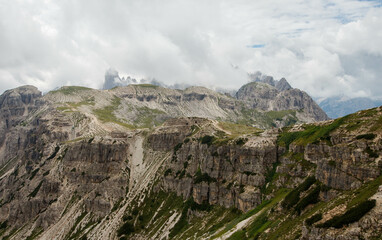 Dolomity landscape with clouds