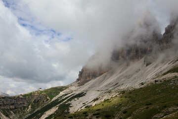 clouds over the Tre Cime di Lavaredo