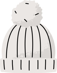 Winter hat beanie Hand drawn elements illustration