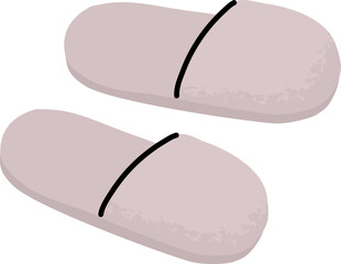 Soft comfortable slip on shoe home footwear slippers. Pair textile outfit garment shoes soft fabric