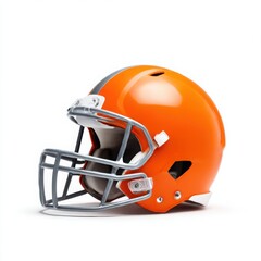 Naklejka premium Orange football helmet isolated on white background