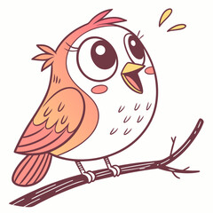 Obraz premium Cute Cartoon Bird Vector Illustration