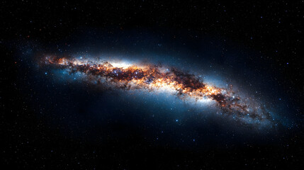 Fototapeta premium Spiral Galaxy In Deep Space With Stars And Nebula