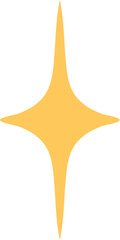 Fototapeta premium Hand drawn Yellow Sparkle Star Shinny Sticker Retro Groovy