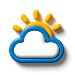 Obraz premium Sunny Day Icon: 3D Render of a Cloud and Sun