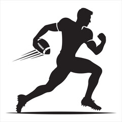 A football or soccer player running with ball