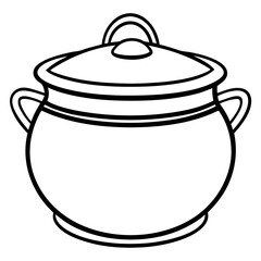 Kitchen Classic: A Simple illustration of a closed, traditional cooking pot, capturing a sense of culinary nostalgia and simplicity.