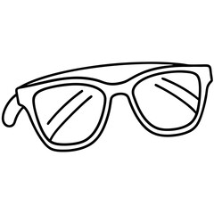 Fototapeta premium Stylish Sunglasses: A minimalist illustration of sleek sunglasses, showcasing clean lines and a modern aesthetic, perfect for summer or fashion concepts.