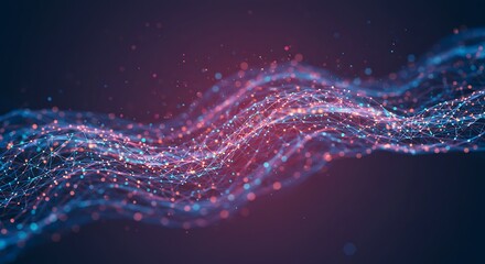 Abstract Network of Glowing Points and Lines