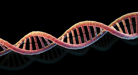 Dna Double Helix on Black Background